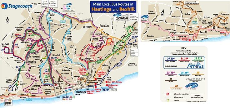 Stagecoach Map of Hastings Bus Routes